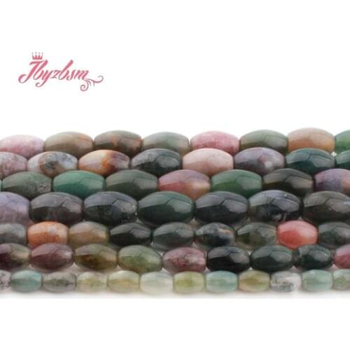 8x12,6x9,4x6mm Smooth Oval Multicolor Indian Agates Beads Natural Stone Beads For DIY Necklace Jewelry Making 15"