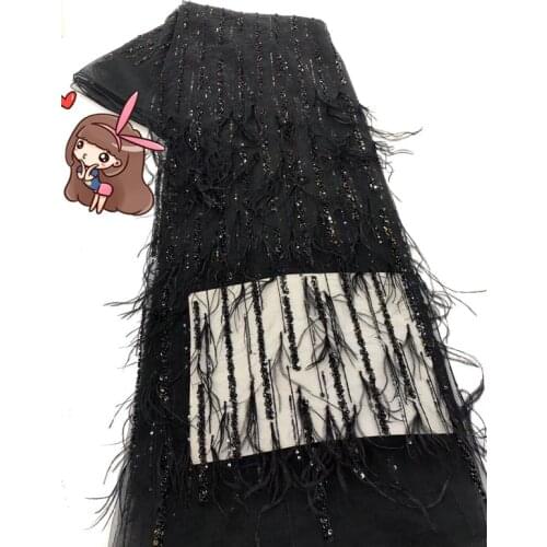 African Tulle Lace Fabric SYJ-566837 with feather Luxury African French Lace Fabric with best Quality