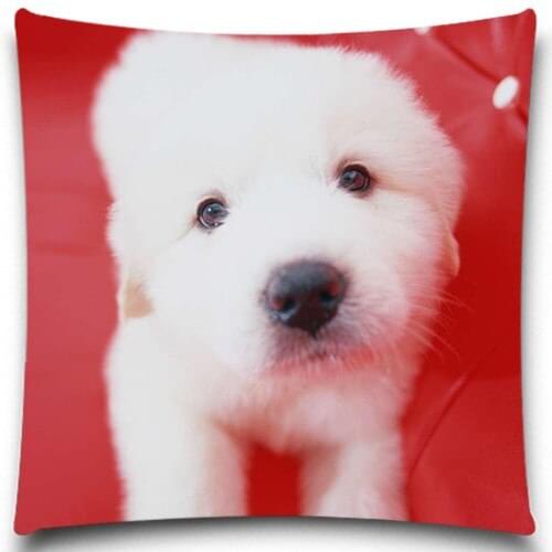 White Dog Soft Cushion Covers Cute dog Pillow Cases 5 size 9 style Christmas Halloween Cotton Polyester Excellent Quality