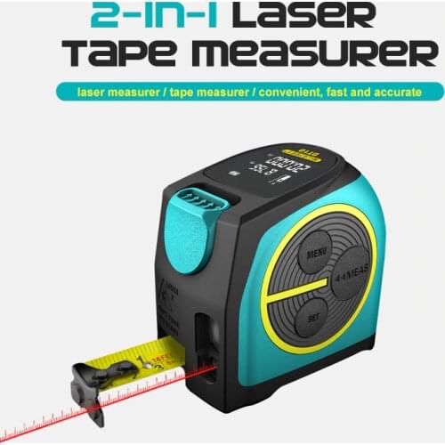 Mileseey Digital Laser Rangefinder and Laser Tape Measure 2 in 1 with LCD Display Digital Laser Tape M
