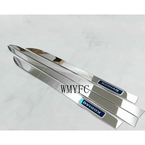 For Skoda Kodiaq Side Door Molding Stainless Steel Body Trim Cover Stickers 2017 2018 2019 2020 Car Styling