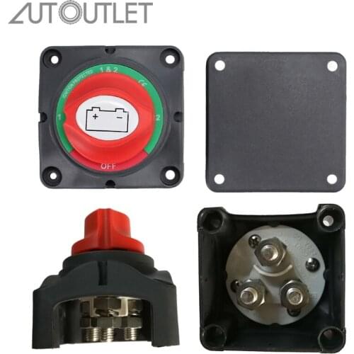 AUTOUTLET Dual Battery Isolator Marine Switch 4 Position 300 Amp 12V Battery Switch For Boat Marine Caravan Dual System Isolator