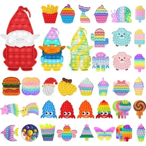 Fidget Toys Push Bubble Antistress Silicone Toys Desktop Fun Children Adult Stress Reliever Squeeze Board Game Hot Dropshipp