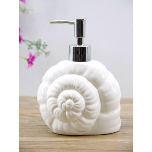 Washroom Ceramic Sea Snail Lotion Bottle Toilet Liquid Bottle Prochoos Sub-bottling kitchen Hand Press Type Sanitizer Container