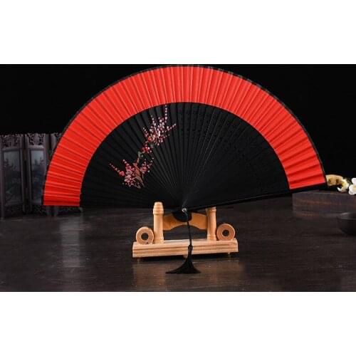 Chinese fan ancient wind folding fan Japanese cherry blossom rabbit fan classical craft gift silk fan fold fans bamboo fan