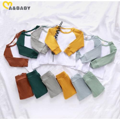 Ma&Baby 1-4Y Toddler Infant Newborn Baby Boy Girl Knitted Clothes Set Autumn Long Sleeve T shirt Pants Casual Outfits