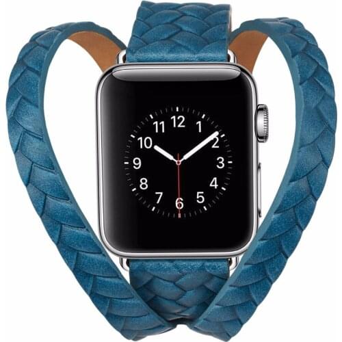 Embossed Leather Strap for Apple Watch 3 Cirlces Leather Band for Apple Watch Series 38mm for iwatch Replacement official color