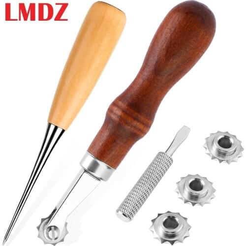 LMDZ Leather Spacing Wheel Sewing Awl Spacer Embossing Leather Craft Tools Stitching Awl for DIY Leather Working Punch Hole