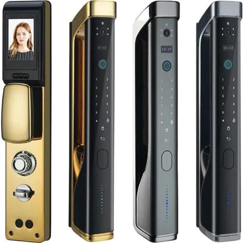 Fully Automatic Smart Home Wifi APP Remote Control Fingerprint Passcode Card Key Peephole Camera Door Lock