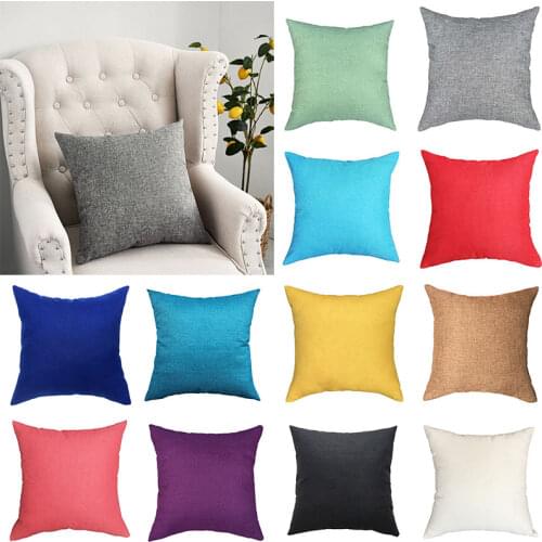 Plain linen Pillowcase Nordic style solid color Sofa Pillowcase Waist Pillow Cover 40x40 pillowcase Home Decor high quality