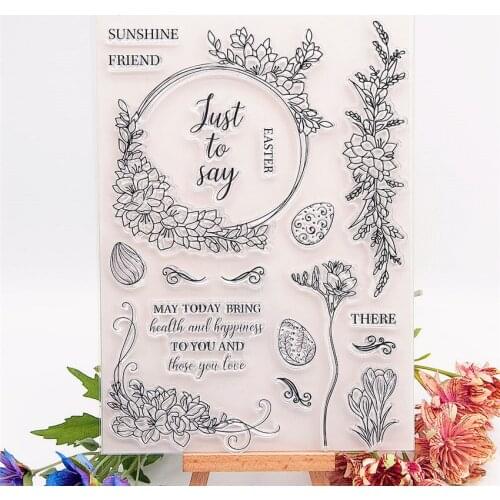 15*21CM Flower Vine Text Transparent Clear Stamps / Silicone Seals Roller Stamp For DIY Scrapbooking Photo Album/Card Making