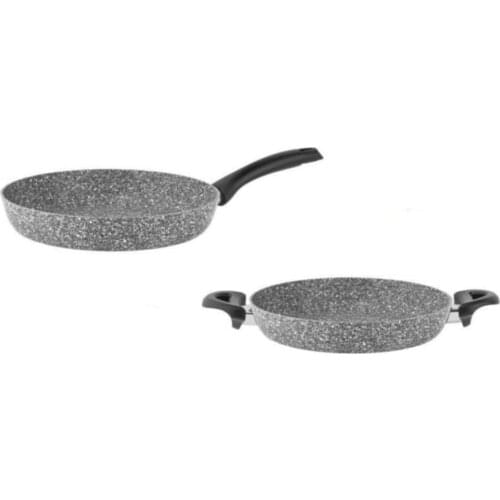 Frying Pan with Lid, Ultra Nonstick Small Frying Pan with Stone Interior, Granite Frying Pans Set 2 Nonstick, Stone Skill