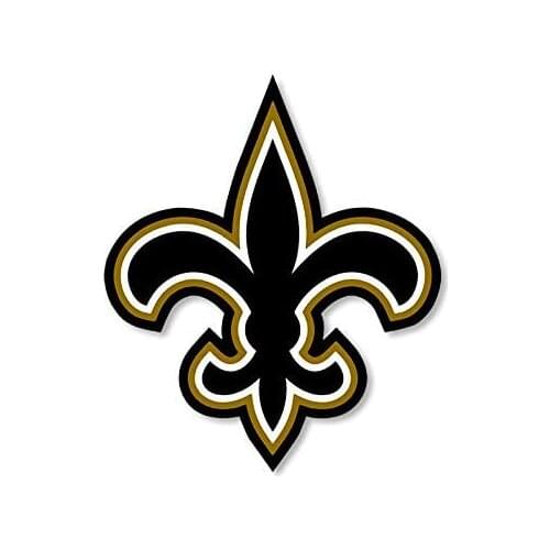 Black & Gold Fleur De Lis Shaped Sticker (New Orleans nola Saints dat who)