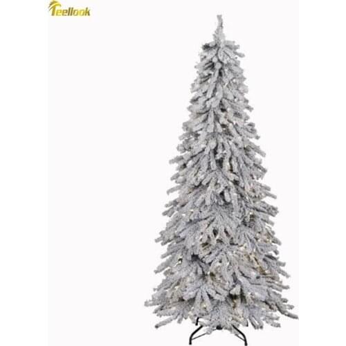 Teellook 1.2 m -3.0 m luminous flocking Christmas tree snowflake tree Christmas family hotel mall decorations