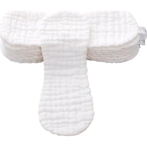 5/pcs Reusable Baby Diaper Inserts 10 Layers Washable Cloth Diaper Nappies Liners 100% Cotton Pocket Diapers Inserts