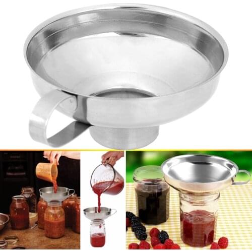 Stainless Steel Wide Mouth Canning Funnel Hopper Filter Leak Wide-Mouth Can for Oil Wine Kitchen Cooking Tools