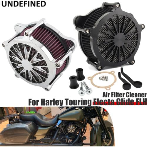 CNC Air Filter Motorcycle Intake System Kits Air Cleaner Black For Harley Touring Road Glide FLTR 2017-2020 Softail FXST FLST