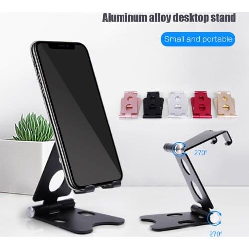 High Quality Universal Phone Holder Desktop Tablet Folding Stand Anti-slip Aluminum Alloy Mobile Phone Support