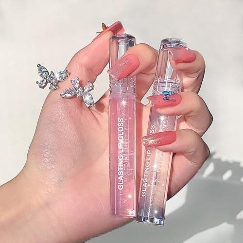 3.2g Mirror Liquid Lipstick Long-Lasting Waterproof Transparent Glass Lip Oil Liquid Lipstick Glitter Liquid Lip Gloss for Party