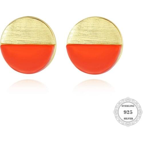 925 Silver Stud Womens Brushed Mini Simple Small Semicircle Stud Exquisite Silver Earrings