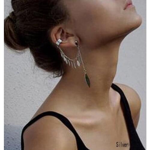 New Arrival Women Fashion Jewelry Trendy Punk Romantic Fringed Leaf Earrings Drop Shipping
