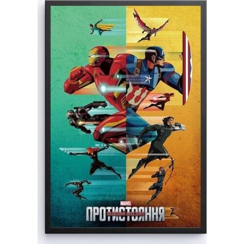 Canvas Painting Minimalist Marvel Superheroes Vintage Posters and Prints Captain America Iron Man Thor Hulk Wall Art Home Decor