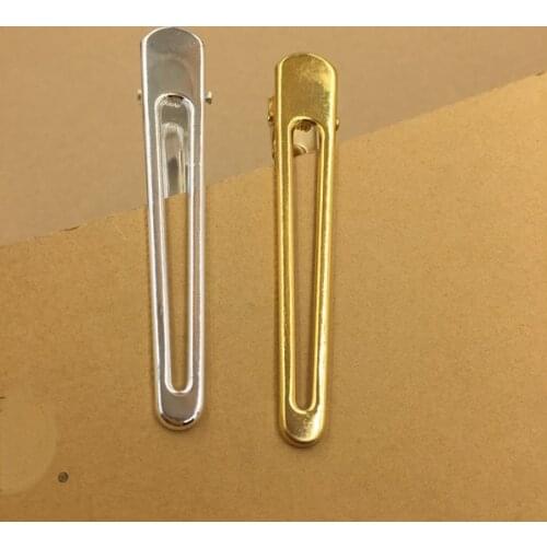10 PCS 13*79mm Metal Hairgrips Hollow Hair Clip Gold Silver color Duck Clip For Women Jewelry Decoration