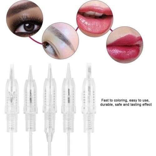 5Pcs Transparent Tattoo Needle Eyebrow Cartridge Rotary Electric Microblading Tatoo Pen Needles for Tattoo Machine Tattoo Supply