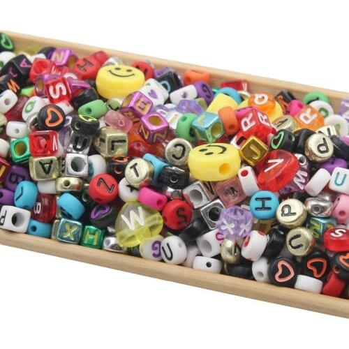 300Pcs/Pack Mini Acrylic Beads Square Letter Loose Beads For Hanmade Craft Making Accessories DIY Clothing Scrapbook Decoration