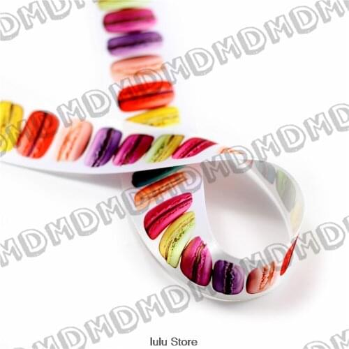 100 Yards 9mm-75mm Size Love Macaron Printed Satin Ribbon DIY Handmade Gift Wrapping, Packing Webbing MD160701-75-4865