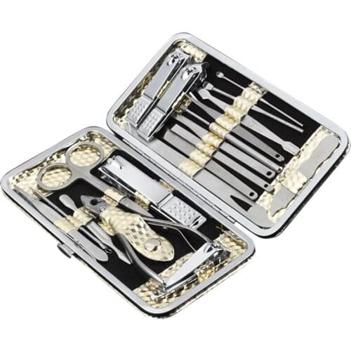 19Pcs/Set Pedicure Manicure Kit Nail Clippers Cleaner Cuticle Grooming Tools EK-New