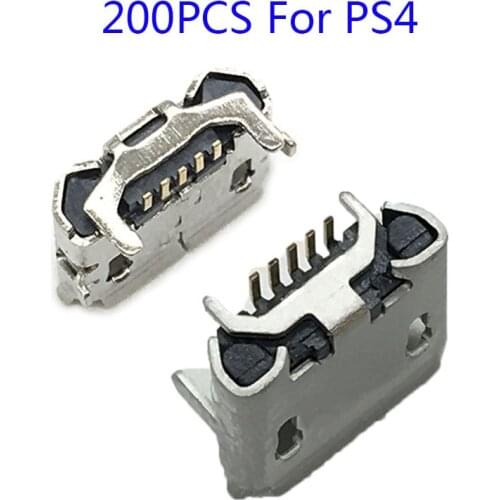 200PCS Micro 5Pin Usb Power Charger Socket Connector For Playstation PS4 Data Charging Port