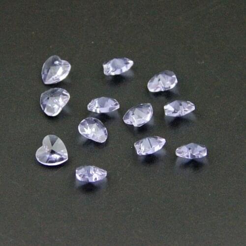 2000pcs /lot 14mm Crystal Heart Pendant Lilac Crystal Parts Hanging Crystal Drop Prism Lamp Part Suncatcher For Wedding & DIY