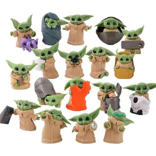 5-6.5cm 18pcs/set Yoda Figure Toys Cartoon Q Version Mini Decoration Statue PVC Model Dolls
