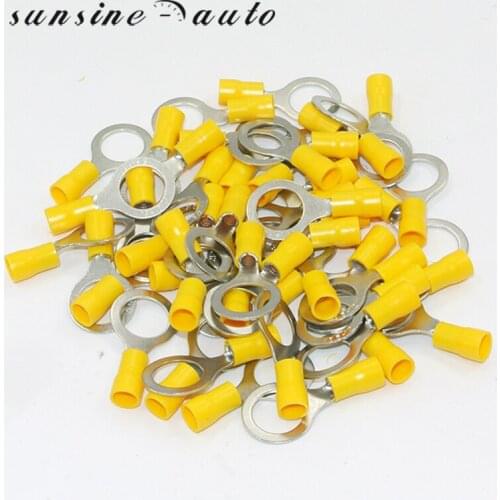 50) Wire Ring Terminals Vinyl Blue 12-10 Gauge #6 #8 #10 1/4" 5/16" 1/2* Car Audio Connectors