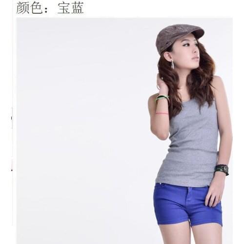 A50 Summer Denim Shorts Slim Fit Candy Color Pantalones Cortos Mujer Short Pants Plus Size XXXL Short Women Jeans Shorts Denim