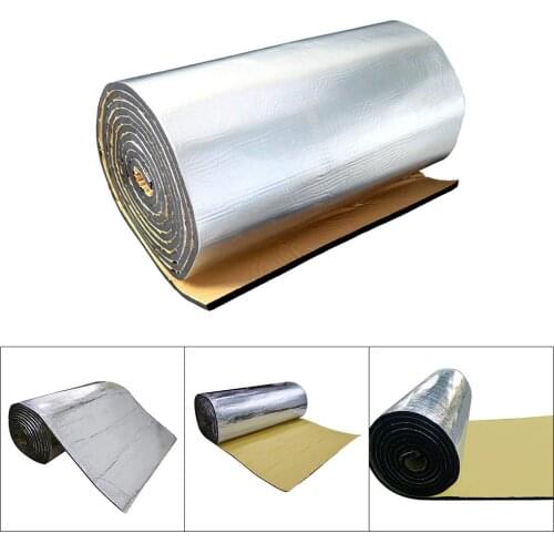 24/40/60 x 40 Inch 10mm Car Sound Deadener Mat Aluminum Film Noise Bonnet Insulation Waterproof For Hood Engine Sticker