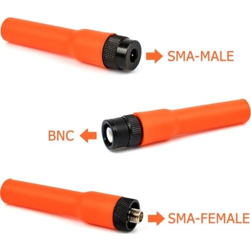 1pcs SF20 SF-20 Orange SMA Male/SMA Female/BNC VHF/UHF Dual Band Antenna for Baofeng Kenwood Vertex Wilson YAESU TYT HYT Radio