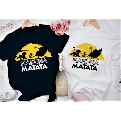 The Lion King T Shirts Women Summer Short Sleeve Tops Hakuna Matata Goth Tops 90s Girls Disney Cartoon Tee Kawaii Female T-shirt