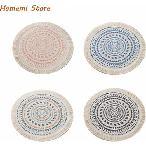 Cotton Round Table Coaster Handmade Cup Cushion Bohemia Non-slip Cup Mat Heat Insulation Table Mat Coffee Cup Coaster