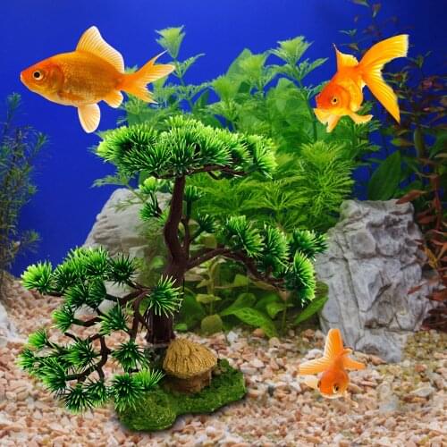 Artificial Pine Tree Resin Plant Decorative Enhance Visual Appeal For Aquarium Fish Tank Bonsai Landscape Ornaments Pet Supplies