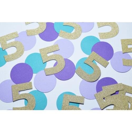 Custom numer Purple mermaid under the sea Theme Birthday Confettis Table Decoration confettis wedding scatters party decorations