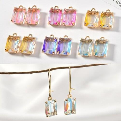 Exquisite geometric shape 20pcs/lot Crystal decoration alloy charms diy jewelry earring/necklace accessory pendants