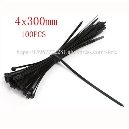 100PCS 4x300mm cable tie Assorted Self-locking Nylon Cable Ties multicolor Plastic Zip Tie Loop Wire Wrap Zip Ties Many colors