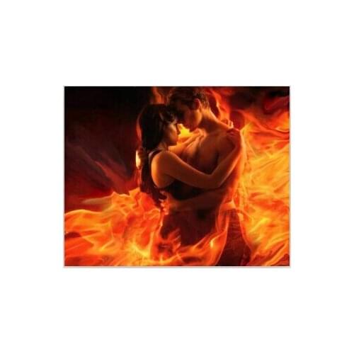 Flames lovers Embroidery with diamonds Painting by numbers rhinestones Diamond mosaic needlework Wall decor art Pictures Y544