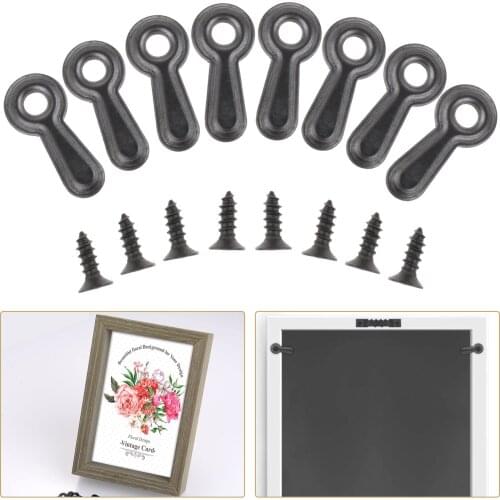 100 pcs Black Metal Pump Picture Mirror Scrapbook Photo Frame Hooks Backboard Turnbutton Turn Button for Hanging Pictures Photos