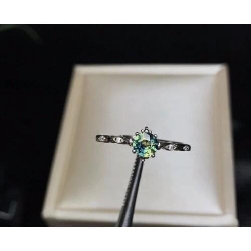 Natural sapphire ring, come in China mining area, unique color, 925 silver new style