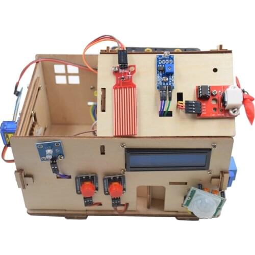 Arduino DIY Smart Home Kit with PLUS Wood Board Sensors Fan Sevo Relay Screen Motor Bluetooth + Retail Box Learning for Teenage