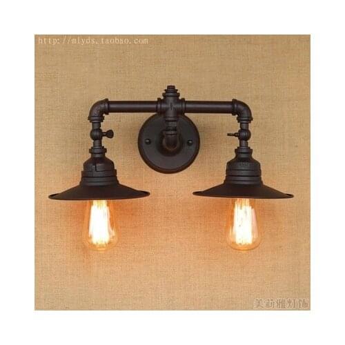 Loft Style Creative Retro Water Pipe Lamp Industrial Vintage Wall Lights Fixtures For Iron Edison Wall Sconce Indoor Lighting