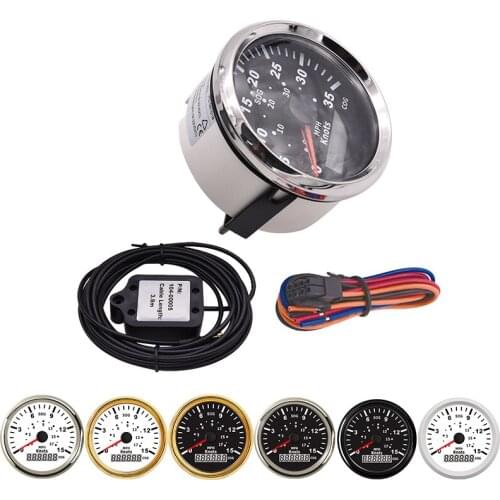 85mm Marine GPS Speedometer Tuning Auto Car Meter 9-32V With Red Backlight Marine GPS Speedometer 15knots Speed Gauge Waterproo